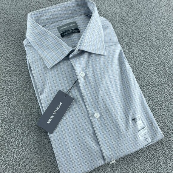 Michael Kors Mens Regular Fit Wrinkle-Free Cotton Button-Up Shirt XL NWT 3755 - Picture 1 of 9